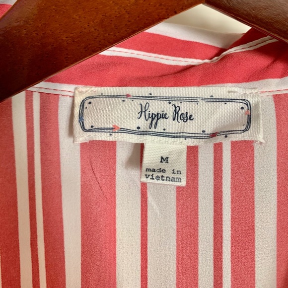 Hippie Rose Striped Tie Button Down - Picture 3 of 6